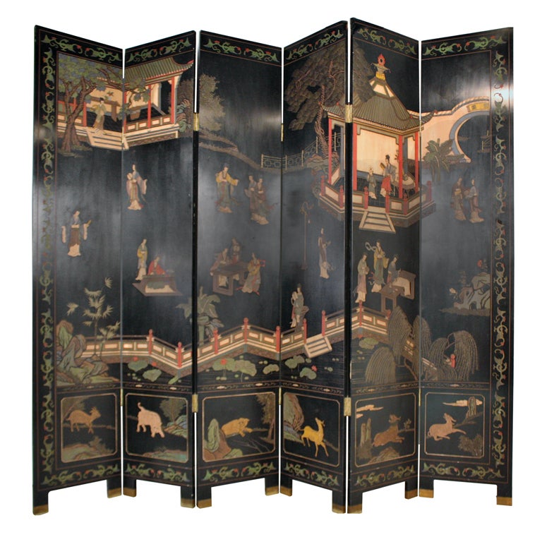 Six Panel Chinese Screen