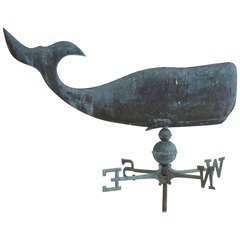 Vintage Weathervane of Whale in Copper