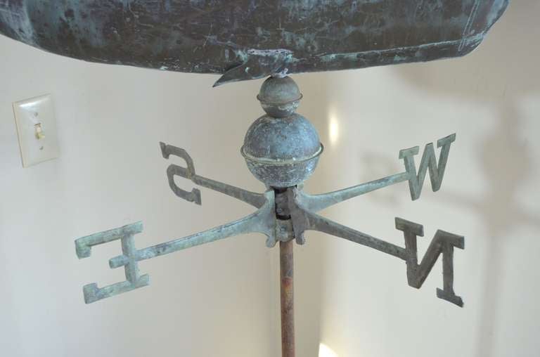 Unknown Weathervane of Whale in Copper