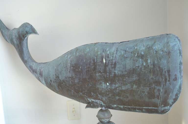 Weathervane of Whale in Copper In Excellent Condition In Madison, WI