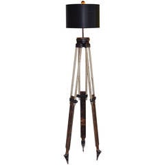Vintage Floor lamp from black-and-white surveyor's tripod
