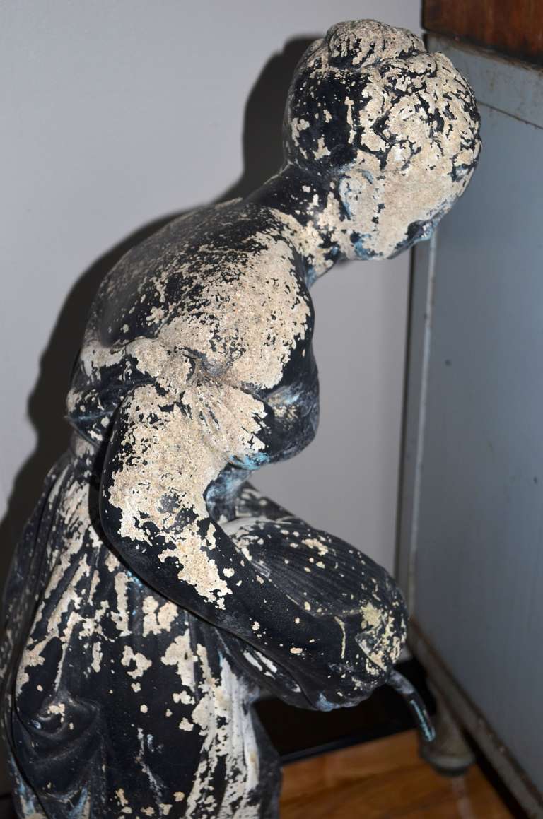 Antique Garden Sculpture of Weathered Concrete and Paint at 1stdibs