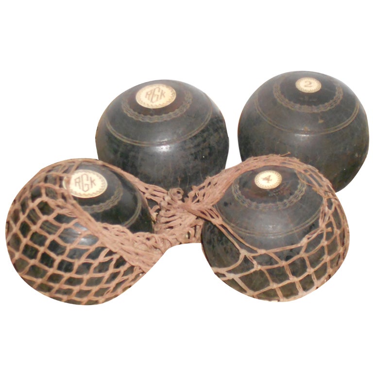 Scottish Lawn Balls (set of four with net carrying sack) at 1stdibs