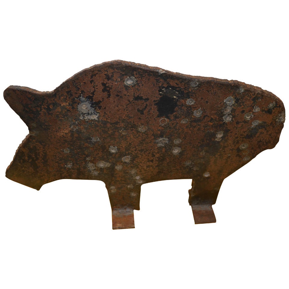 Antique, Cast Iron, Carnival Target: Hog