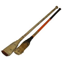Vintage Broom Ball Sticks from Canada (pair)