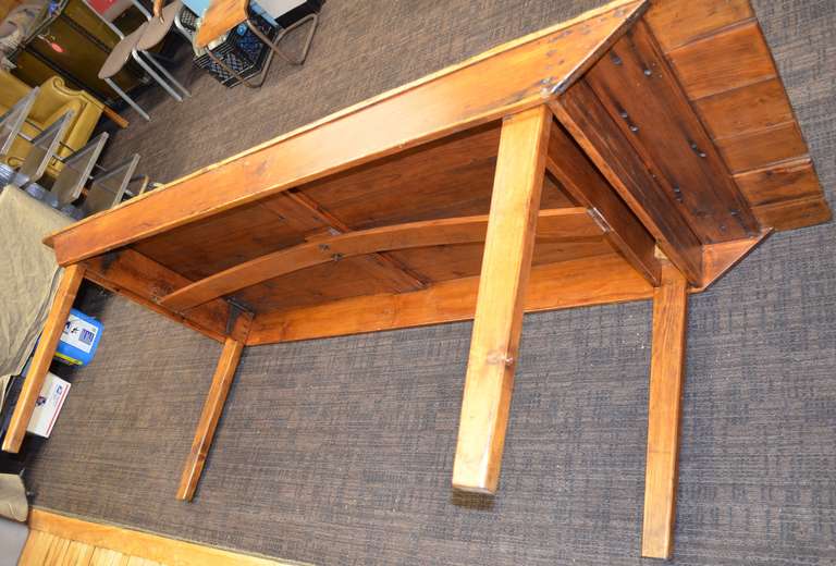 Early 20th century, Pine, Folding, 8-foot Mercantile Table In Excellent Condition In Madison, WI
