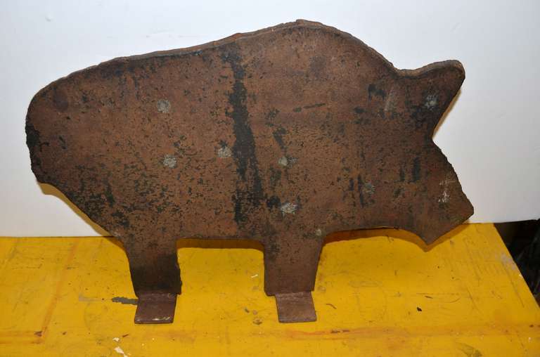 Antique, Cast Iron, Carnival Target: Hog In Excellent Condition In Madison, WI