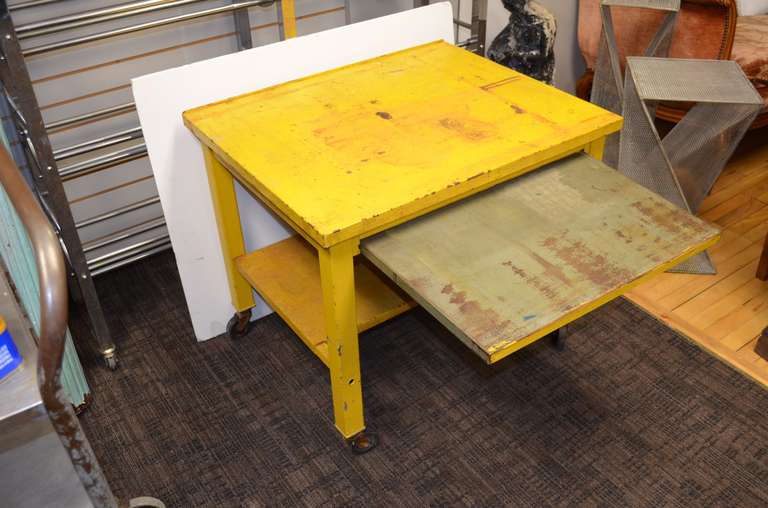 American Steel industrial Table in Sunshine Yellow