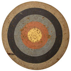 Antique 1920s Archery Target of Canvas and Straw; 4 foot diameter