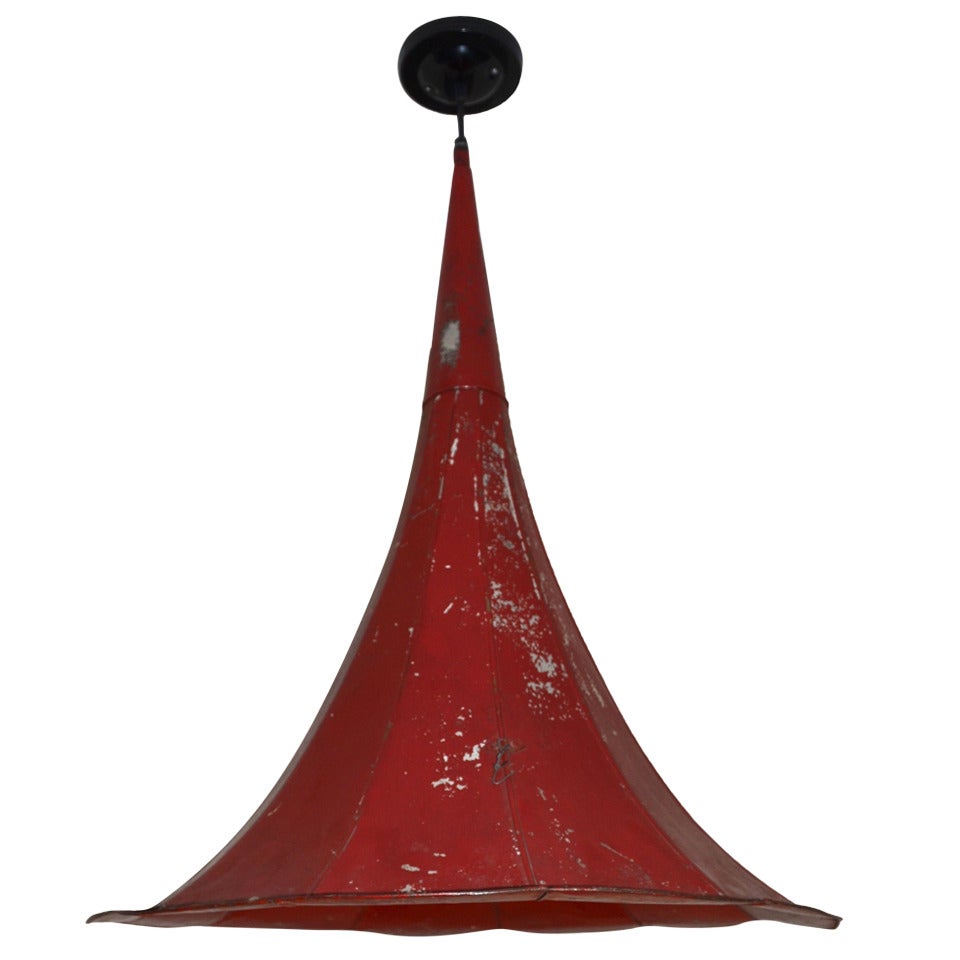 Antique Gramophone Horn as Pendant Light