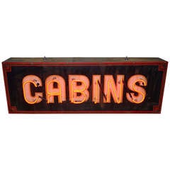 Mid-Century Neon Sign: CABINS