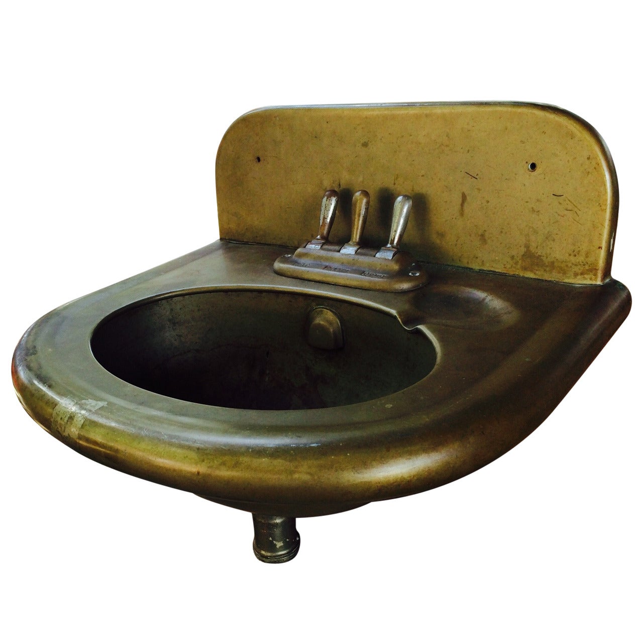 Railroad Sleeper Car, Solid Brass Sink, circa 1910