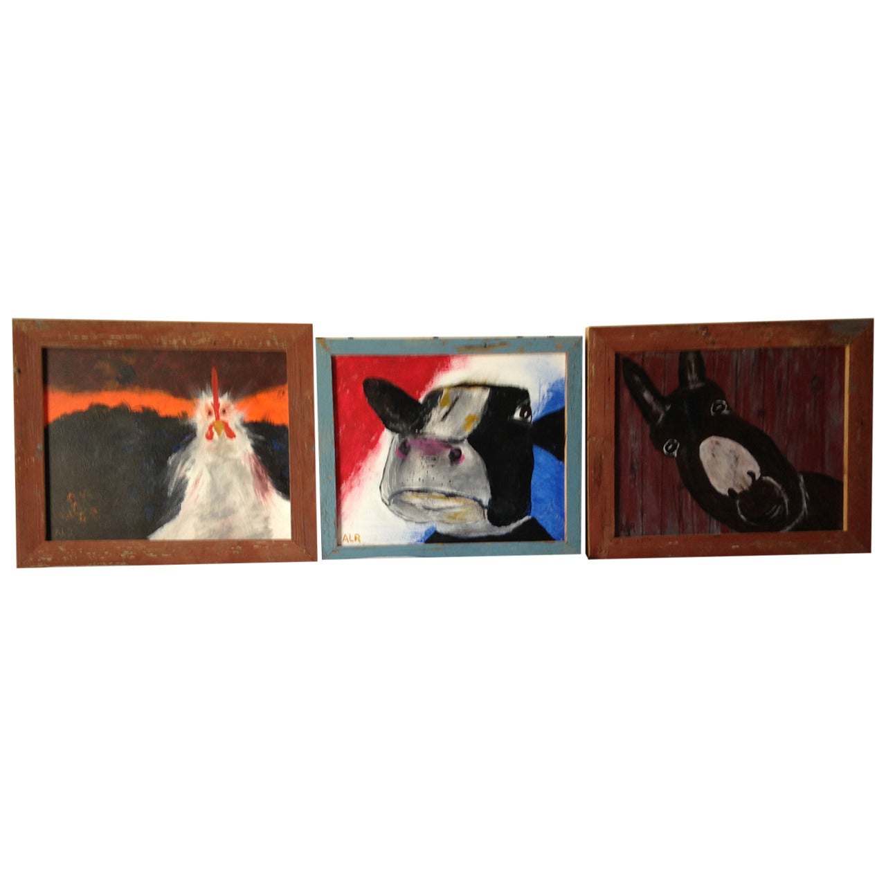 Animal Farm: Three acrylic paintings by artist Al Robertson