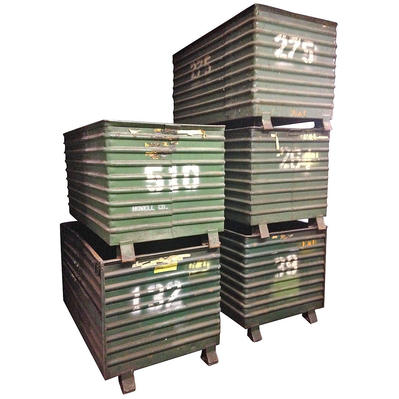 Large Industrial Steel Storage Bins; 12 available