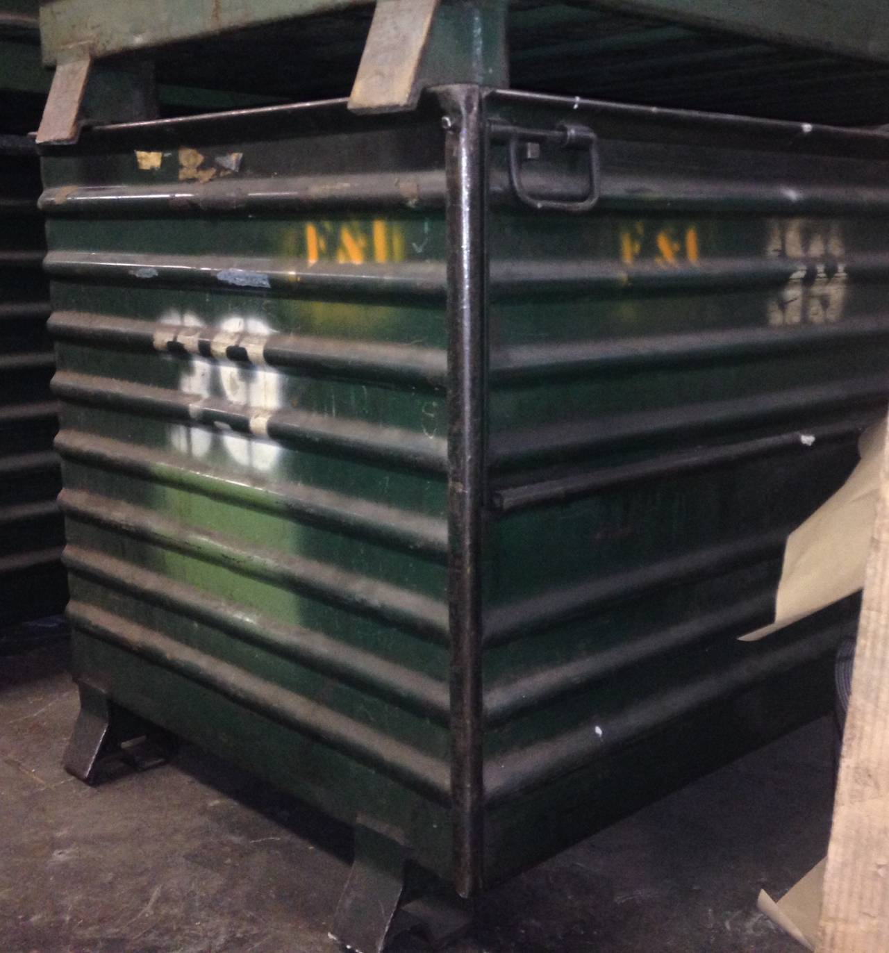 Large Industrial Steel Storage Bins; 12 available at 1stDibs large