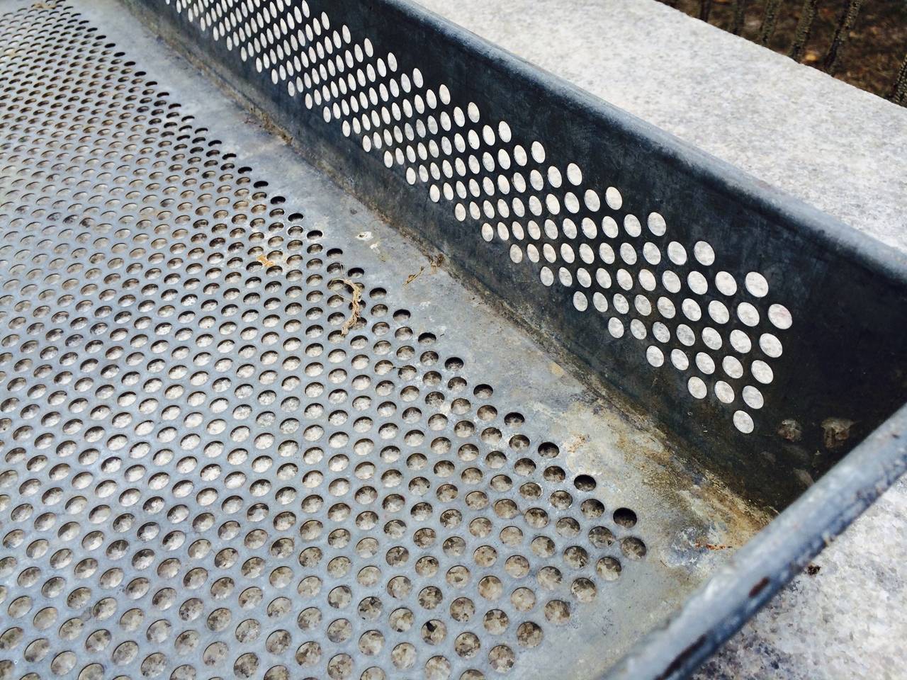 20th Century Industrial Galvanized Steel Perforated Sorting Bins; 3 available
