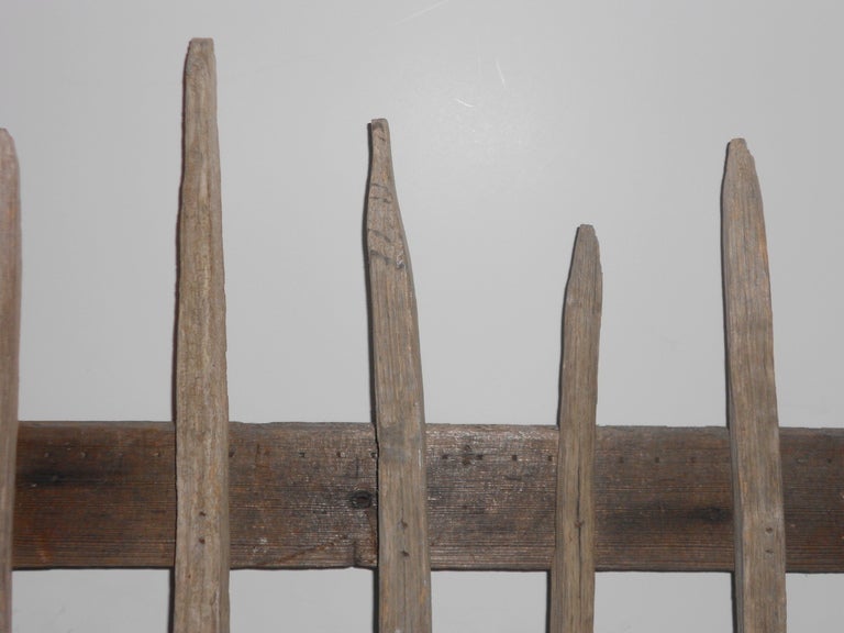 20th Century Primitive Garden Gate of hand-hewn stakes