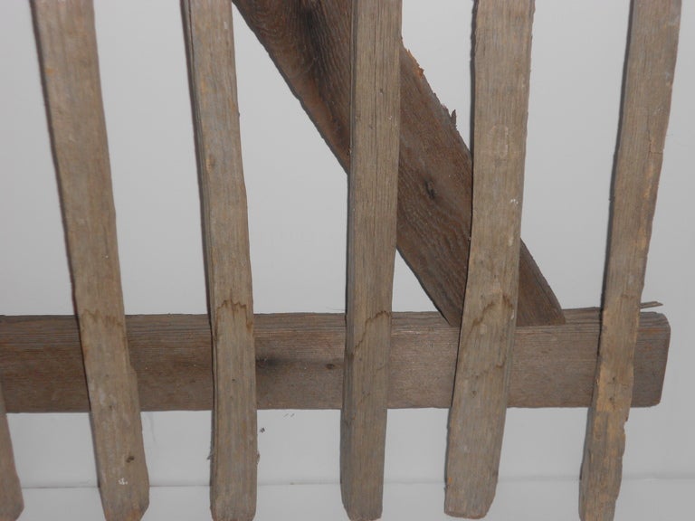 Wood Primitive Garden Gate of hand-hewn stakes