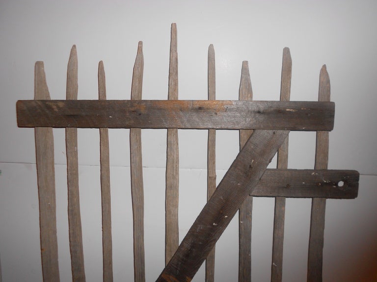 Primitive Garden Gate of hand-hewn stakes 2