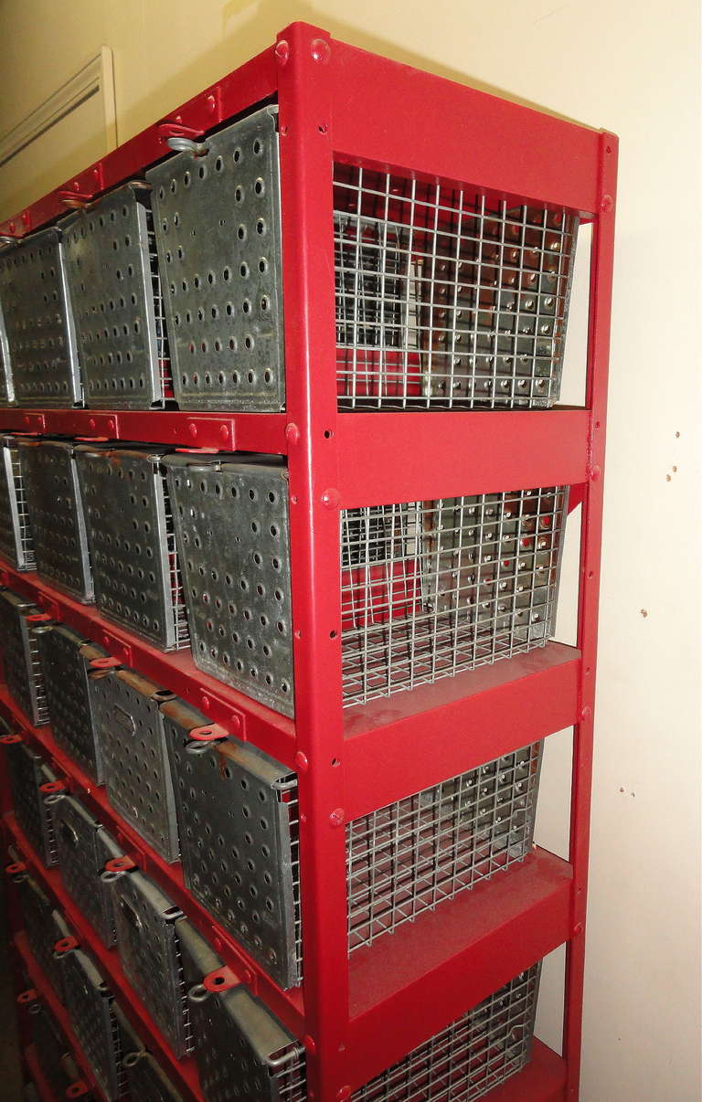 Industrial Mid-century Swim and Gym Basket Storage Locker Unit