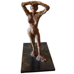 Nude Female Model in Clay for Art-Student Sculpture