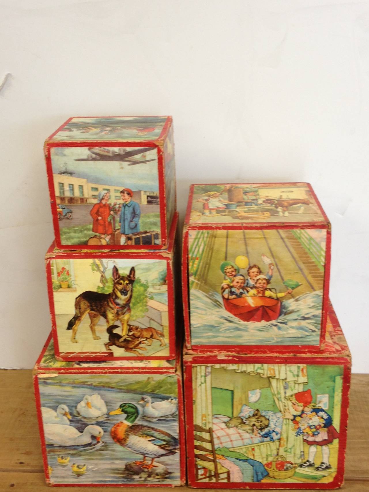 Preschool Set of Five Vintage Nesting Blocks 1
