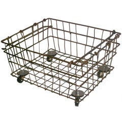 Used Industrial Wire Storage Basket on Wheels; Quantity Available