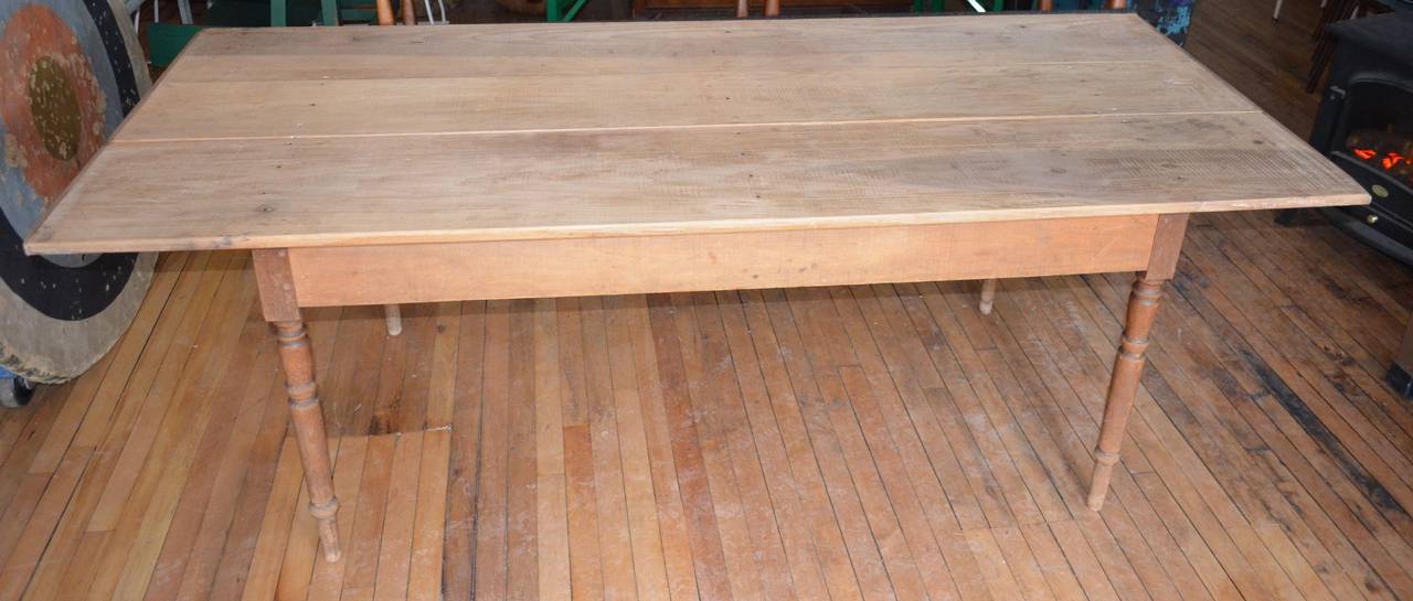 Late 1800s Scrubbed-Pine Harvest Table