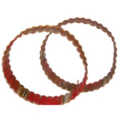 Pair of Corrugated Industrial Steel Rings