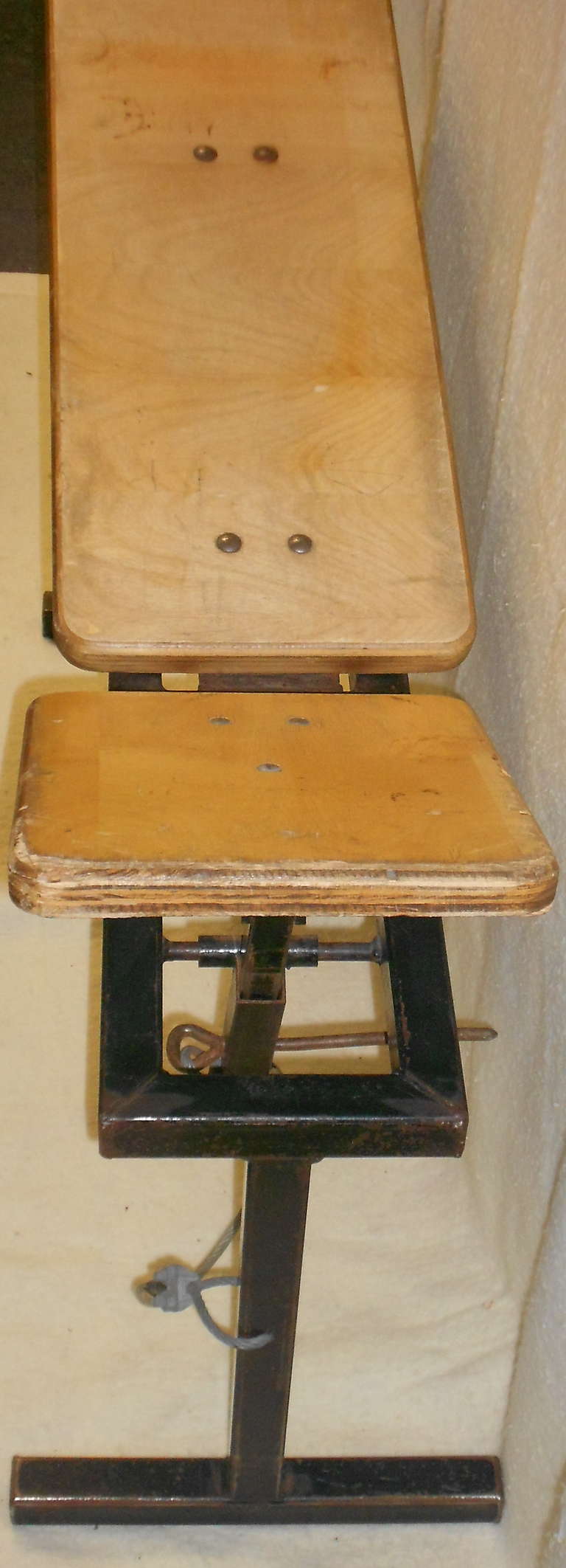 Plywood Mid-century adjustable weight bench