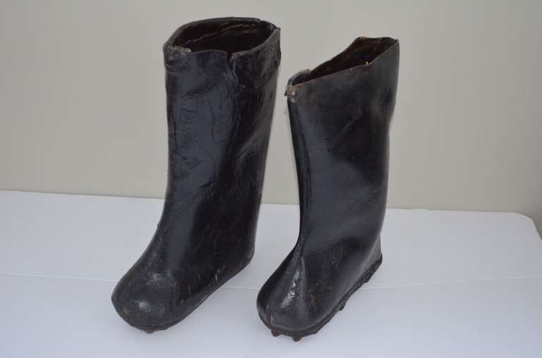 Pair of Chinese Rice Paddy Boots as Art Sculpture In Good Condition In Madison, WI