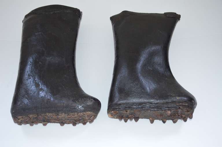 Pair of Chinese Rice Paddy Boots as Art Sculpture 1