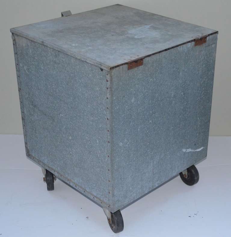 galvanized metal box with lid