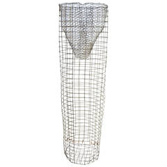 Fish Trap Handmade from Square and Hexagonal-shaped Wire