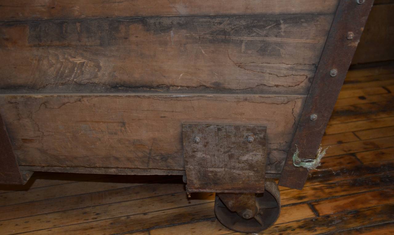 Late 1800s Wooden Coal Cart 2