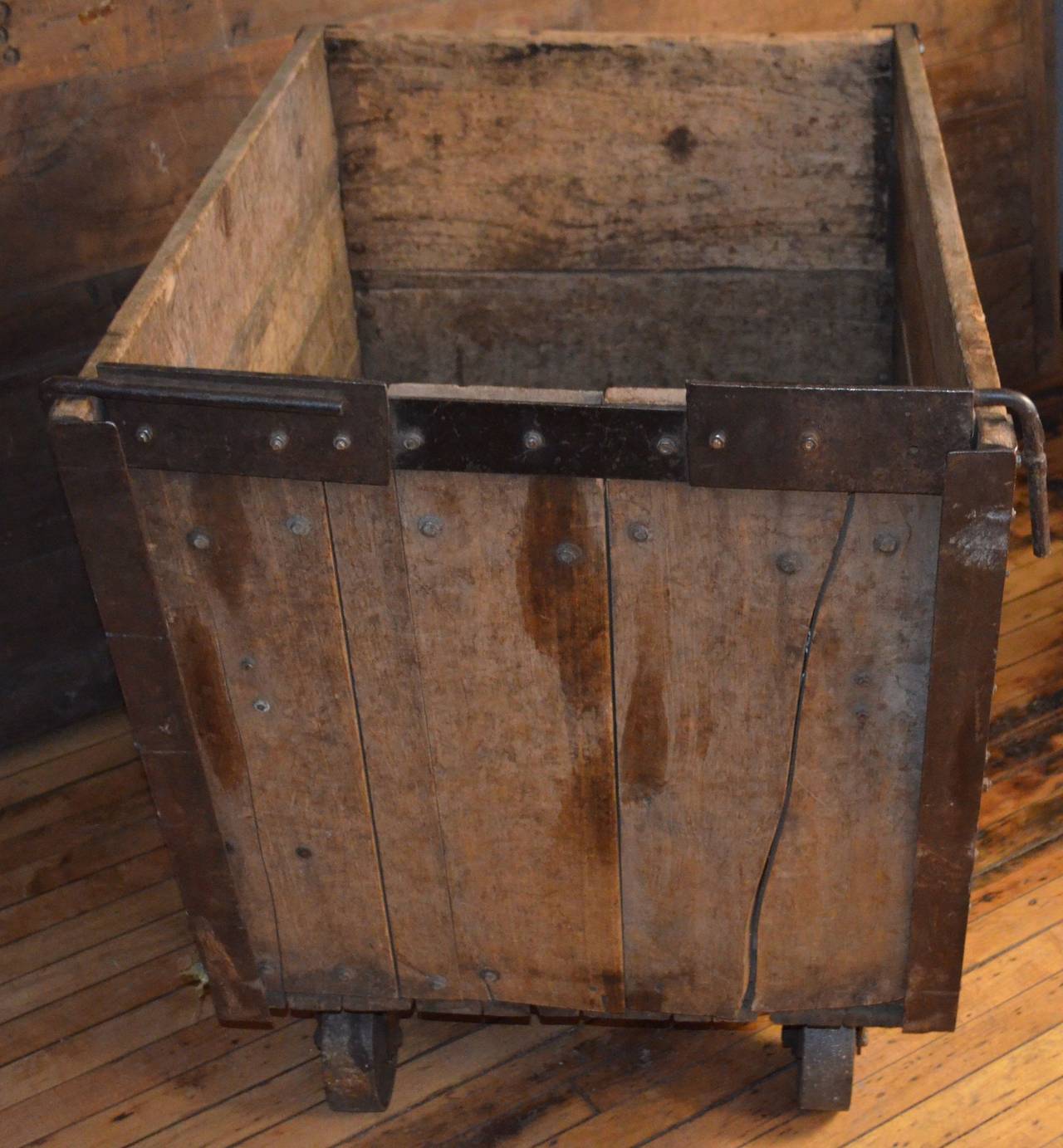 American Late 1800s Wooden Coal Cart