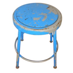 Steel Factory Stools in Robin's egg blue: 5 available; 18"high