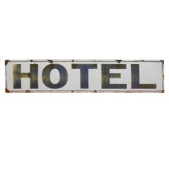 Antique 19th century enamel-coated hotel sign