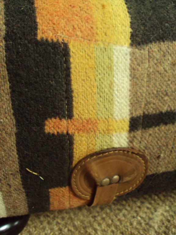 Ottoman (oversized) Upholstered in Vintage Horse Blanket at 1stDibs