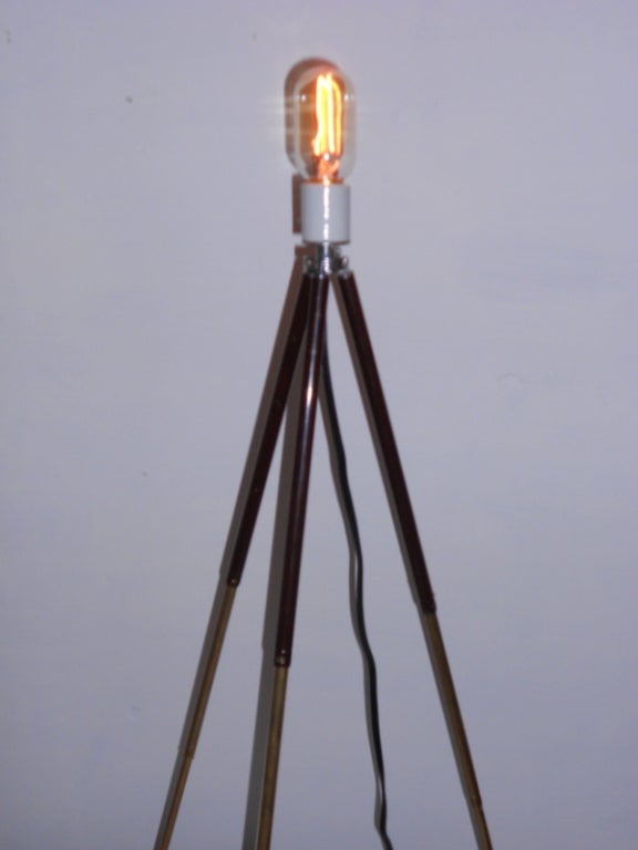 20th Century Photographer's Tripod as Floor/table Lamp