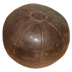 Vintage 1930s Leather Medicine Ball for fitness and exercise