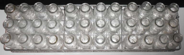 Milk sampling bottles (36) from Mojommier in stainless steel tray 1