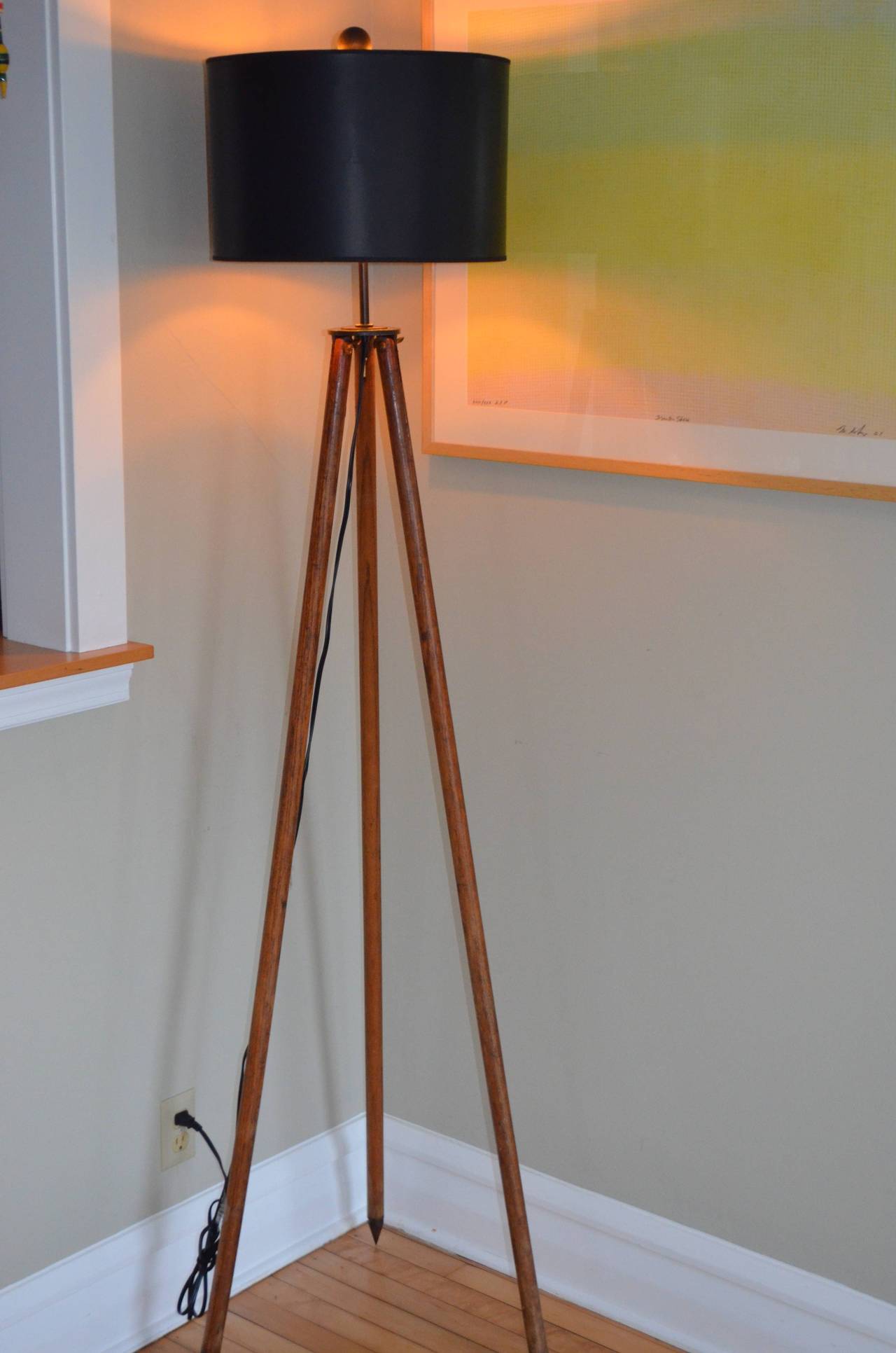 American Surveyor Tripod as Floor Lamp