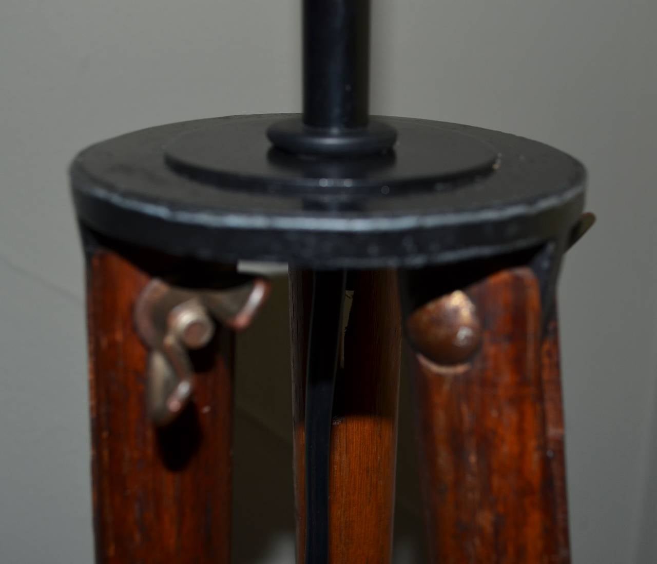Brass Surveyor Tripod as Floor Lamp