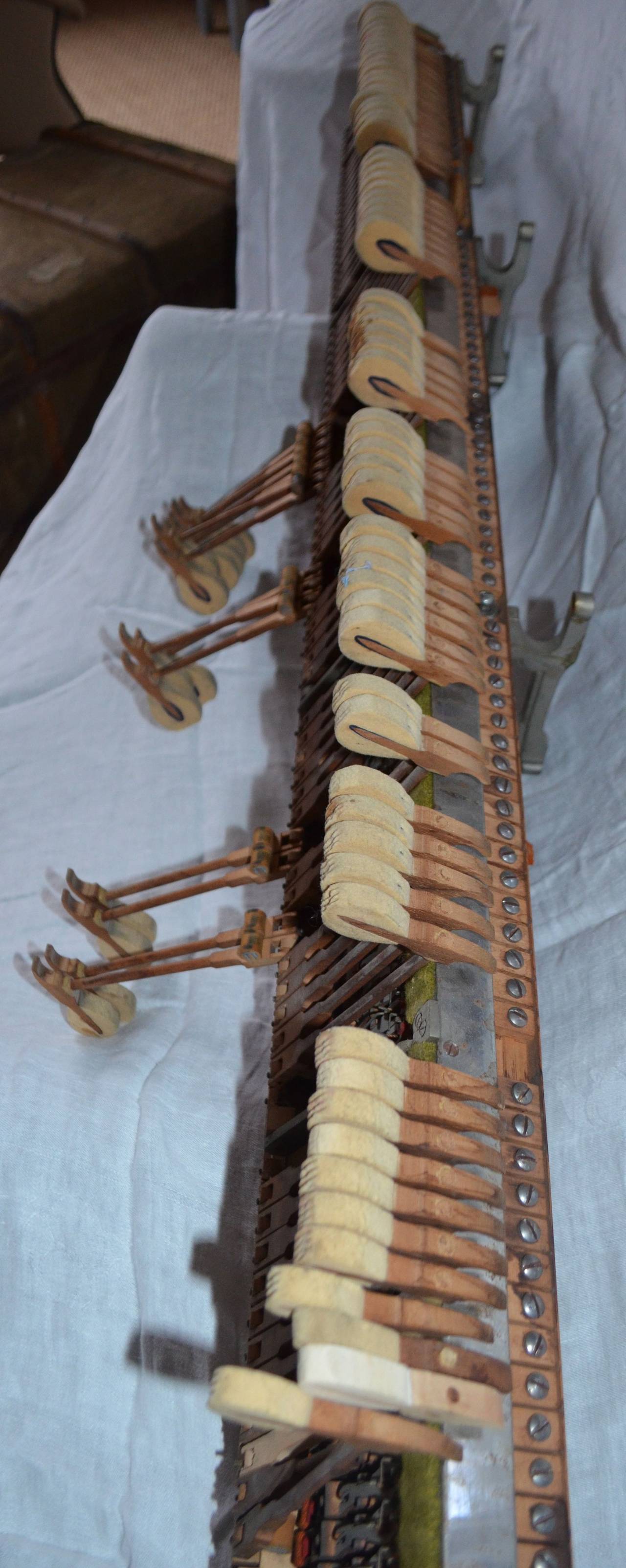 20th Century Piano Keys, the Inner Workings as Sculpture for the Wall