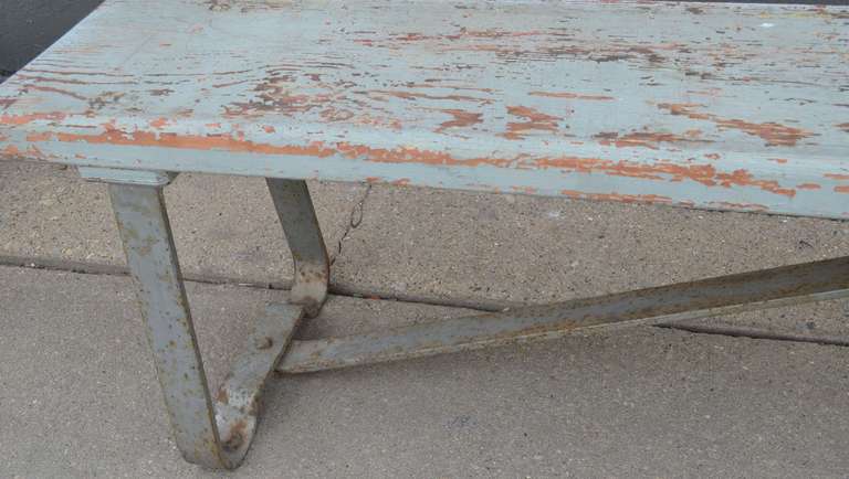 Locker Room Bench of Wood and Steel (2 Available) 1