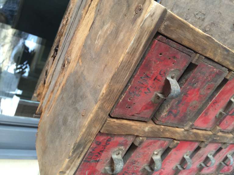 Hardware Cabinet of hand-hewn wood 3
