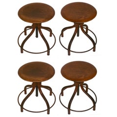 Vintage Drafting Stools; adjustable heights; two are available