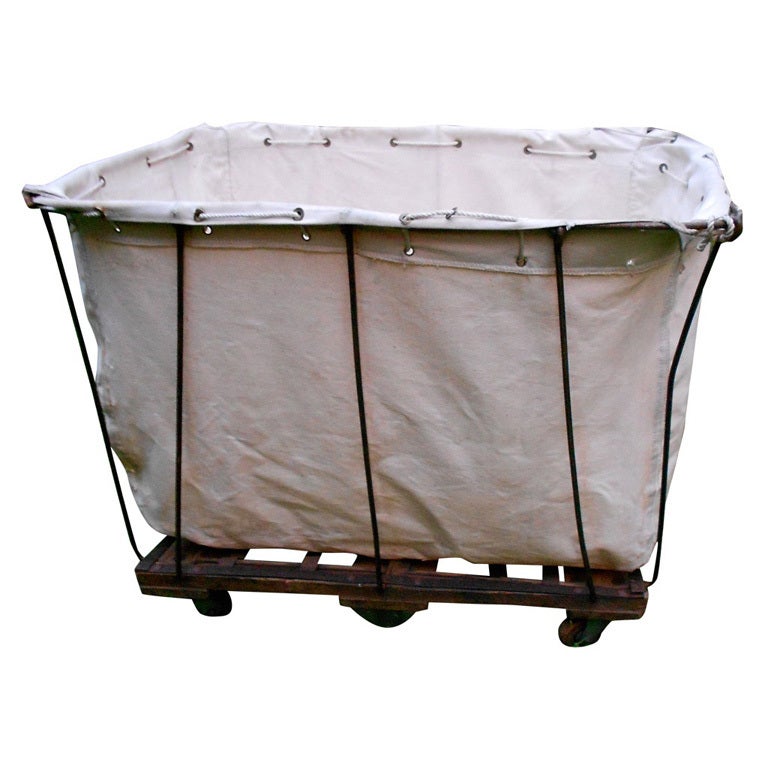 Industrial Canvas Laundry Cart