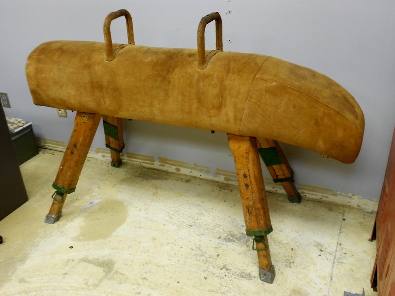 Antique Leather Suede Gymnastics Pommel Horse at 1stDibs antique